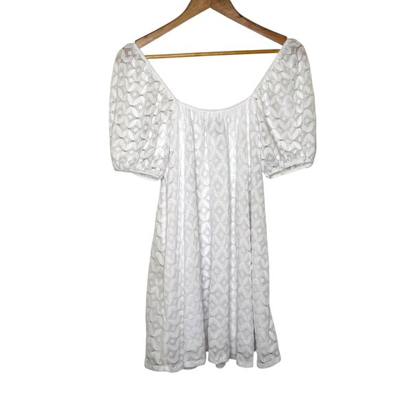 Show Me Your Mumu Size Medium White Flora Spacey Lacey Mini Dress - Picture 4 of 6
